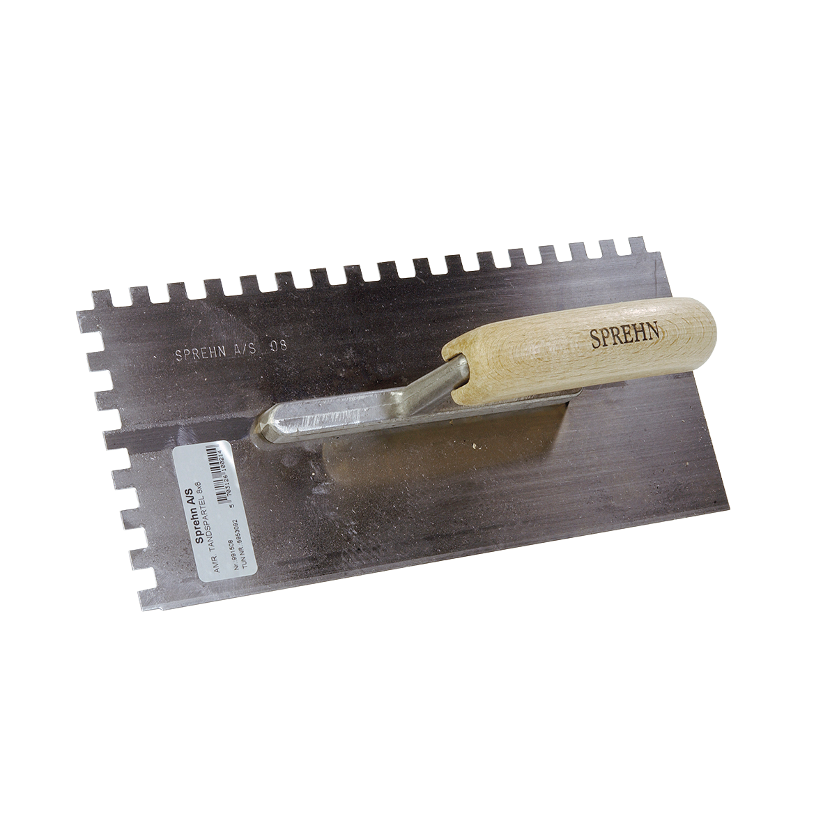 SPREHN tandspartel 130x280 mm 8x8 mm